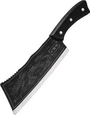 Image de Couteau de plein air KA-38148 - Noir avec dragon KP38148