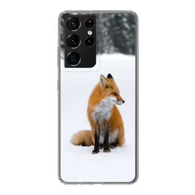 Produktbild von MuchoWow® Handyhülle Schutzhülle Hülle für Samsung Galaxy S21 Ultra Fuchs - Schnee - Winter Silikon Softcase Handy Hülle - Mobiltelefon
