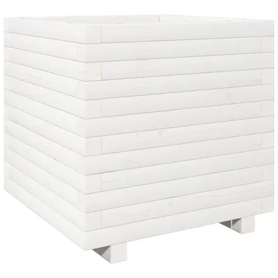 Produktbild von vidaXL Pflanzkübel Weiß 50x50x49,5 cm Massivholz Kiefer