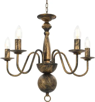 Immagine prodotto di vidaXL Lampadario nero antico 5×E14 lampadine