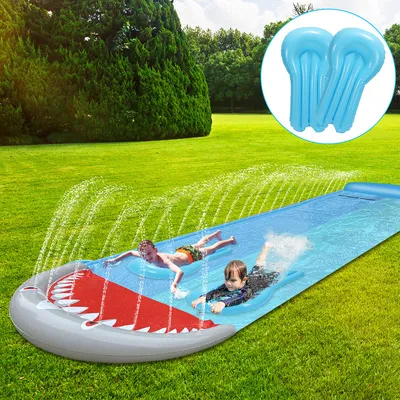 Produktbild von TolleTour Wasserrutsch Outdoor Wasserrutschbahn Sommer PVC Wasserbahn Rasen 5.5*1.45m