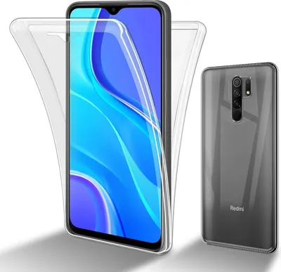 Produktbild von Cadorabo Hülle für Xiaomi RedMi 9 in TRANSPARENT 360° Full Body Schutzhülle Front und Rückenschutz, Rundumschutz mit Displayschutz Back Case Cover Etui Handy Hülle TPU