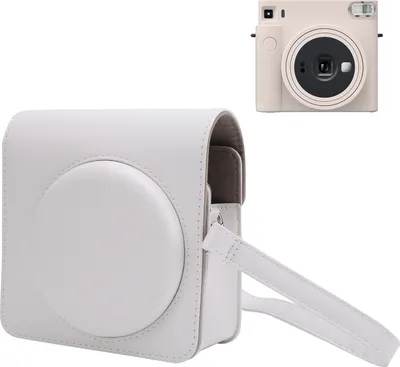 Obrázok produktu pre Ochranné puzdro na fotoaparát – taška cez rameno zPolyuretánkože, vhodná pre Instax SQUARE SQ1, biela