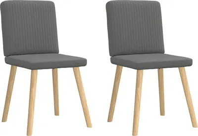 Image de Chaises à manger lot de 2 gris foncé tissu