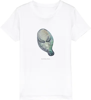 Produktbild von Mr. & Mrs. Panda Kleinkinder T-Shirt Seekuh Happy 7-8 Jahre (122/128) - Weiß - Geschenk, Respekt, Kinder Shirt, Teenager, Kindershirt, Neustart, Selbstliebe, Baumwoll