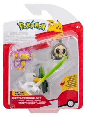 Produktbild von Pokémon - Zwirrlicht, Griffel & Lauchzelot - Battle Figure Set