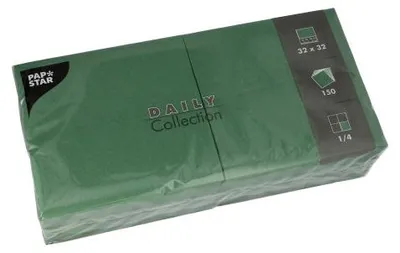 Produktbild von 900 Servietten "DAILY Collection" 1/4-Falz 32 cm x 32 cm dunkelgrün