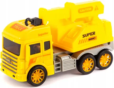 Produktbild von Baustellenfahrzeug Spielzeugauto - Bagger & Kran LKW mit Friktionsantrieb 12cm
