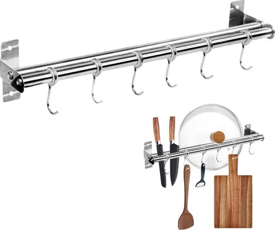 Produktbild von Multifunktionale Küchenstange mit Haken und Doppelstangen zur Organisation