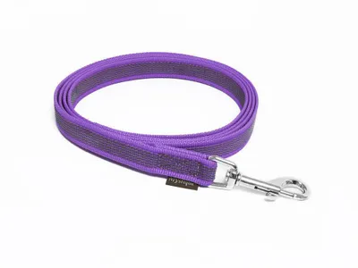 Produktbild von Mystique® Gummierte Leine 12mm ohne Handschlaufe Standard Karabiner lila 3m