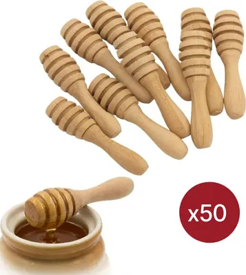Obrázok produktu pre 50x drevená lyžica na med 9,5 cm buk | lyžica na med prírodná