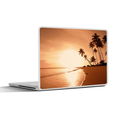 Produktbild von MuchoWow® Laptop Aufkleber Sticker Cover Sonnenuntergang - Tropisch - Palme - Strand - Meer 40x30 cm - Laptop Dekoration - Selbstklebend
