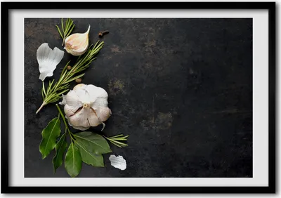 Produktbild von Bild - Bilder - Bilderrahmen - 70 cm x 50 cm - MDF-Rahmen, Wandkunst Knoblauch