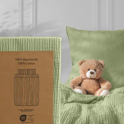 Produktbild von Kinderbettwäsche Set Bettbezug 100x135cm + 40x60cm Kissen Grün (Grün)