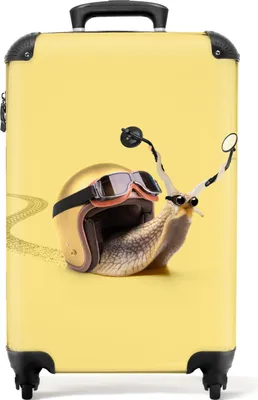 Produktbild von NoBoringSuitcases.com® - Koffer Schnecke gelb - Reisekoffer Kind Junge - 55x35x25Handgepäck Koffer 55x35x20 cm, 36L,
