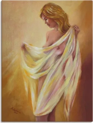 Produktbild von ARTland Leinwandbild Akt mit Tuch Größe: 60x80 cm