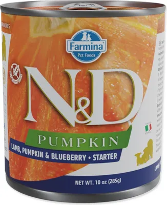 Produktbild von Dosenfutter N&D Puppy Starter Dog Lamm, Kürbis & Heidelbeere 285g