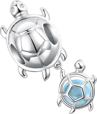 Image de Pendentif Pandora avec breloques tortues de mer, argent 925