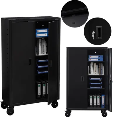 Zdjęcie produktu dla Szafa na dokumenty AREBOS Szafa biurowa Szafy aktowe Szafy magazynowe Szafa materiałowa Szafa stalowa Szafa aktowa Szafa garażowa 140 x 90 x 40 cm