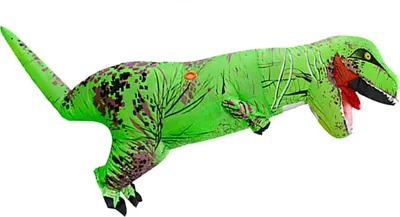 Immagine prodotto di Costume da dinosauro per Halloween, simpatico tirannosauro verde, abbigliamento gonfiabile impermeabile per bambini e adulti