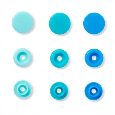 Produktbild von Prym 393000, Nieten-Druckknopf-Verschluss, Kunststoff, Polyoxymethylen (POM), Blau, Matte, Rund, 1,24 cm