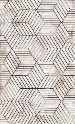 Produktbild von Moderner Teppich Kurzflor Braun Weiß Geometrisch Muster Wohnzimmer Flur