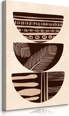 Produktbild von Muralo Leinwandbild Canvas für Esszimmer ABSTRAKTION aztekische Muster Boho Stil Br. 70cm x Hö. 100cm