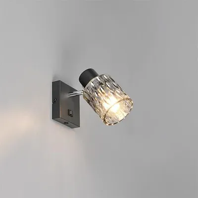 Immagine prodotto di Lampada da parete, metallo, nero, interruttore, regolabile, H 16 cm