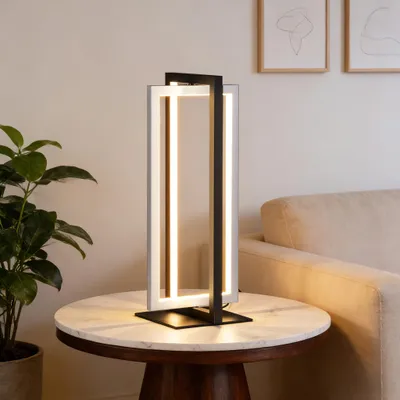 Produktbild von EDISHINE LED Tischlampe, moderne Nachttischlampe Touch Dimmbar, Schwarz Silber