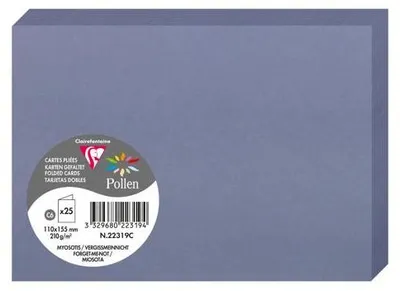 Image de Carte Clairefontaine C6 double 210 g, bleu myosotis, 110 x 155 mm