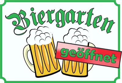 Produktbild von Biergarten geöffnet Schild A4 (210x297mm)