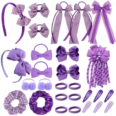 Imagen del producto de Set de accesorios para el cabello de 28 piezas para niñas - Lila