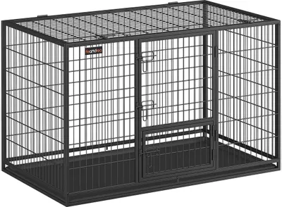 Productafbeelding van Rootz - Robuuste hondenkooi - Inktzwart - Staal - Ruime afmetingen: 139 cm x 79 cm x 87 cm