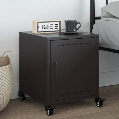 Immagine prodotto di Maison Exclusive - Comodino nero 36x39x43,5 cm Acciaio