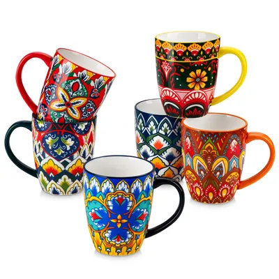 Obrázek produktu pro Poháry Vancasso z porcelánu, sada 6 kusů, kávové a čajové hrnky pro 6 osob, styl boho