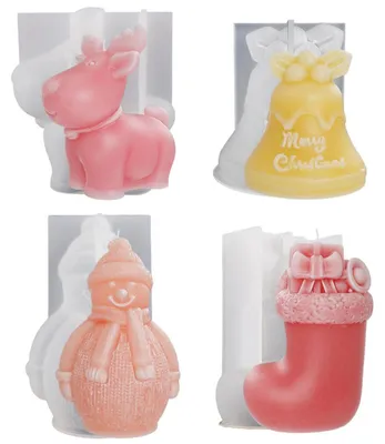 Image de Solidchoice - Coffret de 4 moules 3D pour bougies de Noël