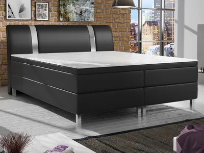 Produktbild von Inter Handels Boxspringbett Riva 180x200 Kunstleder Schwarz TYP 3
