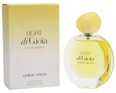 Giorgio Armani Light di Gioia Eau de Parfum Spray 50 ml mit Originalverpackung und elegantem Flakon in harmonischem gelben Farbverlauf