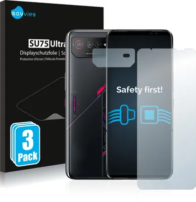 Produktbild von 6x Für ASUS ROG Phone 6 (Display+Kamera) Schutzfolie Savvies Displayschutz Display Schutz Folie Klar Transparent