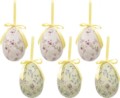 Obrázok produktu pre Clayre & Eef Veľkonočný prívesok Sada 6 vajec Ø 7x10 cm Viacnásobný plast