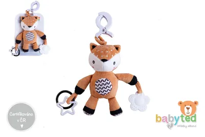 Zdjęcie produktu dla Grzechotka pluszowa „Srneček Babyted” 30 cm, zawieszka do łóżeczka/wózka, na kartoniku w woreczku, od 0 miesięcy