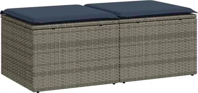 Immagine prodotto di Set Divano Giardino 2 pz con Cuscini Grigio Polyrattan Acacia