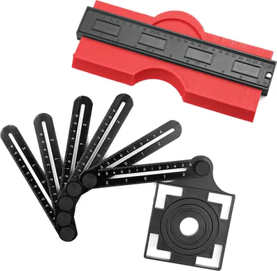 Produktbild von Universal Lineal & Konturlehre Duplikator Werkzeug 6-seitiges Mehrwinkel-Messwerkzeug 10-Zoll-Profillehre Messlineal fuer professionelle Bauherren Handwerker Ingenieur Holzbearbeitung DIY