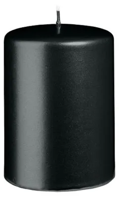 Produktbild von Stumpenkerzen Metallic Matt Schwarz 100 x Ø 70 mm, 6 Stück