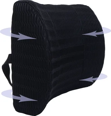 Produktbild von Lendenkissen MCW-N77, Rückenkissen Lordosenstütze, Memory Foam Stoff/Textil waschbar Befestigungsgürtel schwarz