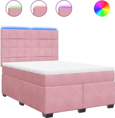 Obrázok produktu pre vidaXL Boxspring posteľ s matracom Pink 140x190 cm Velvet