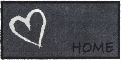Produktbild von MD Entree Vision | Eingangsmatte - Teppichmatte - Küchenteppich,Größe:40x80 cm;Motiv:home heart grey