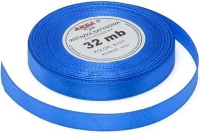 Image de Ruban satiné pour emballer des cadeaux, décoratif, 12 mm, 32 m, bleu