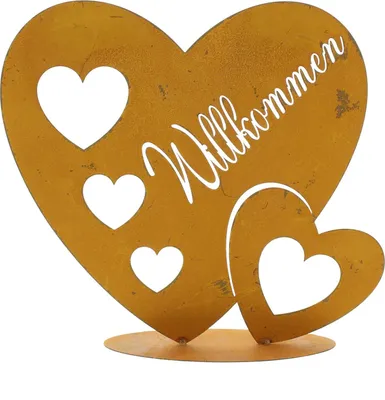 Produktbild von Aufsteller Herz 29x26cm Rost Willkommen Liebe Deko Rostdeko Rostherz Gartendeko