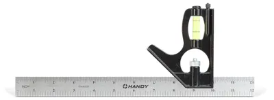 Zdjęcie produktu dla Miernik kątowy metalowy, 30 cm - kwadratowy - regulowany - poziomica - linijka pomiarowa - linijka ciesielska - wielofunkcyjne narzędzie pomiarowe [10059]